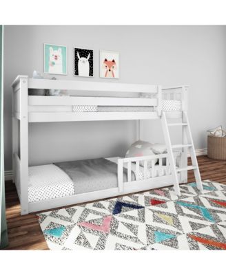 Twin over Twin Low Bunk with Single Guard Rail