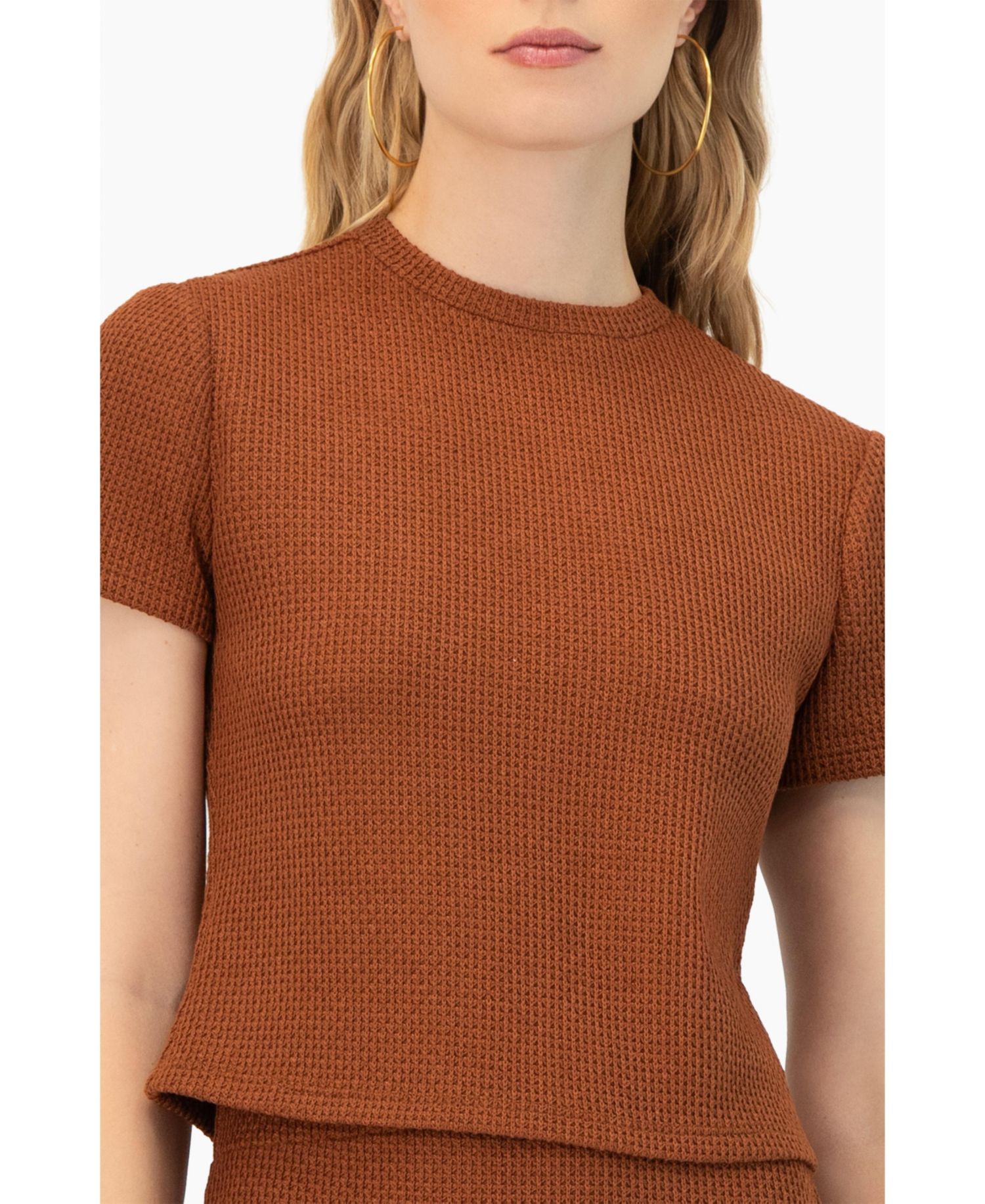 Women's Textured Knit Short Sleeve Top