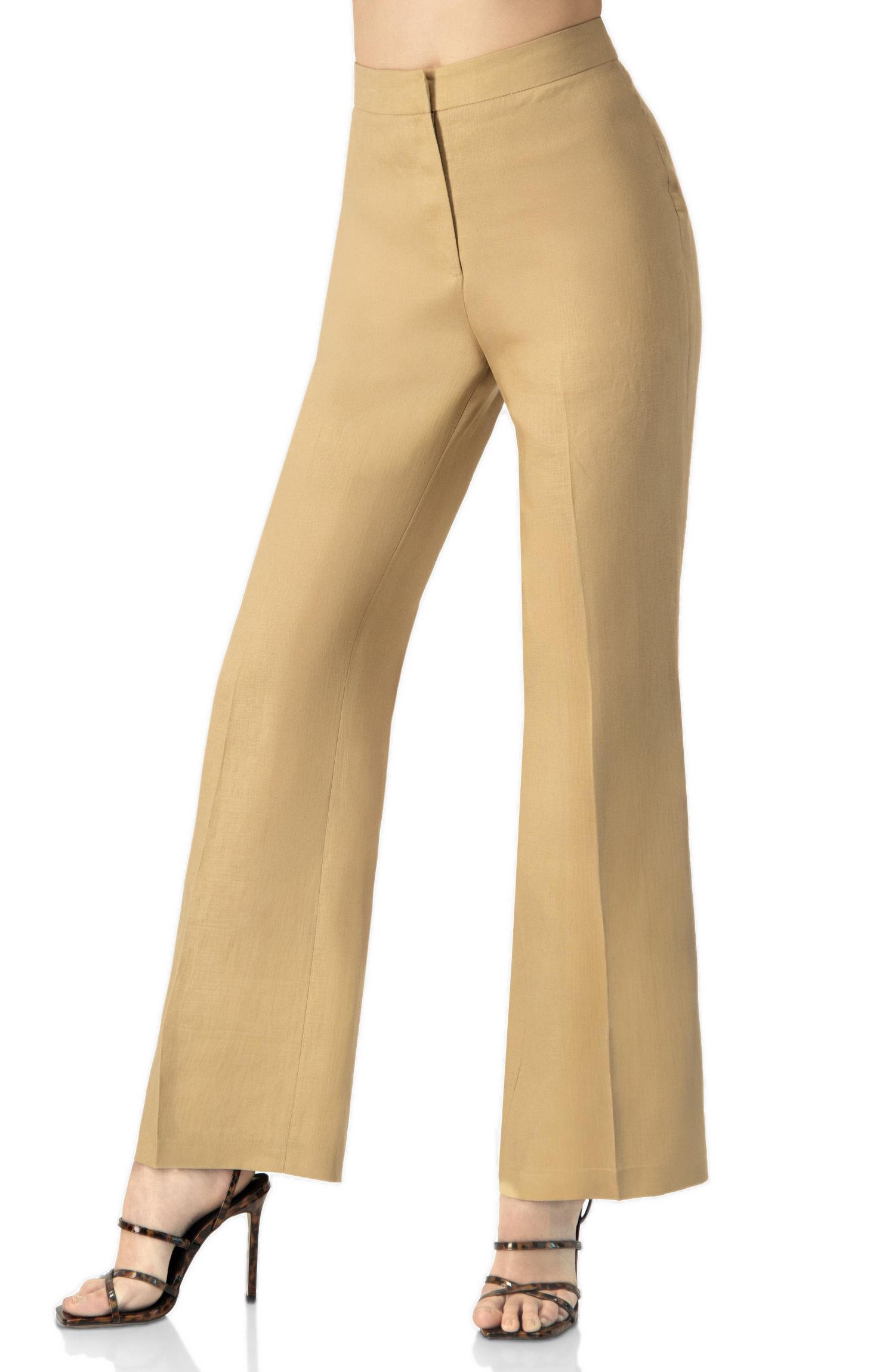 Women's Linen Straight Leg Wide Pants