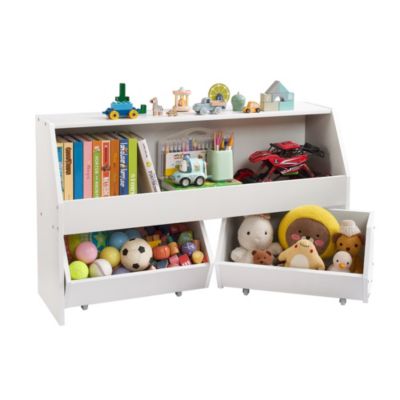 Toy Storage Organizer Wooden Kids Bookshelf with Storage