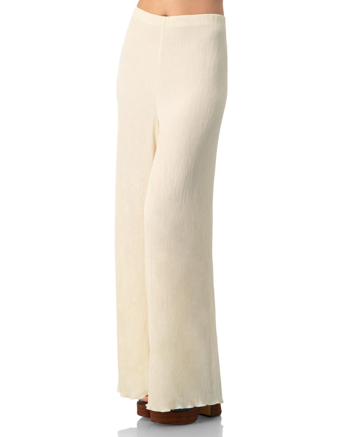 Women's Elastic Waistband Pleated Wide-Leg Pants