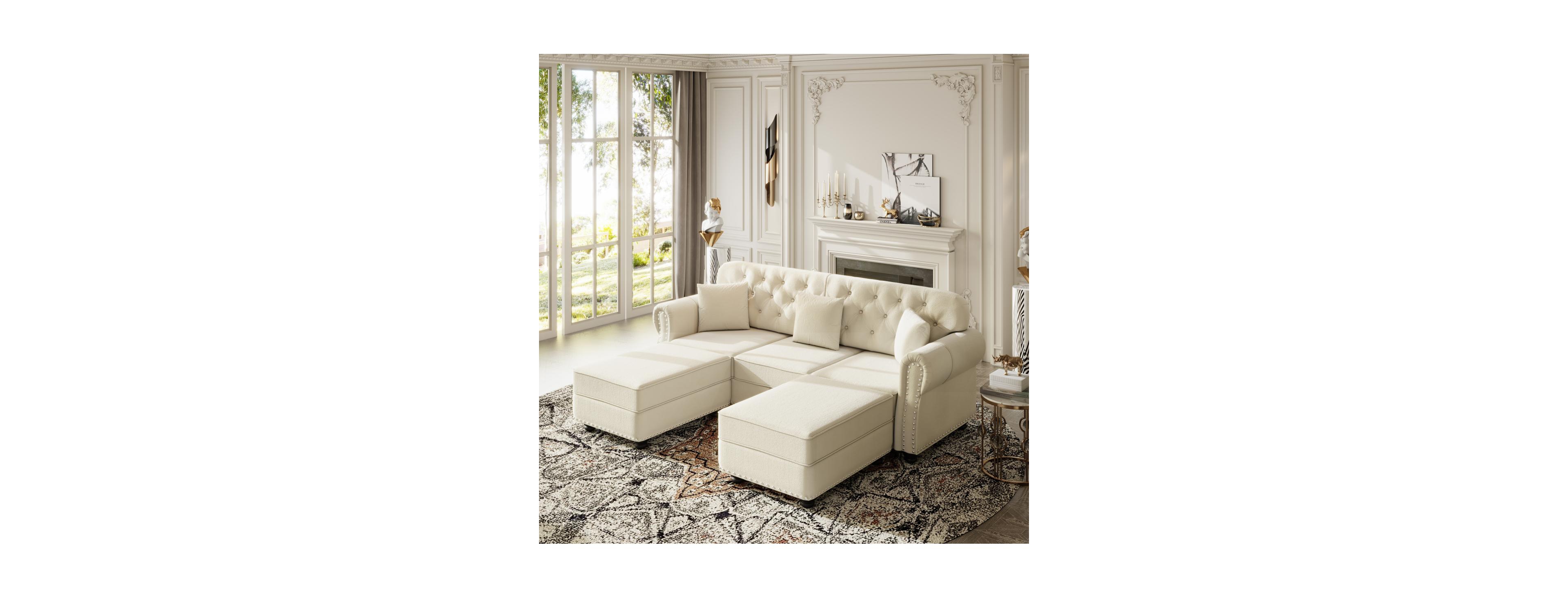 Streamdale Furniture Velvet Chesterfield Sofa with Nailhead Trim