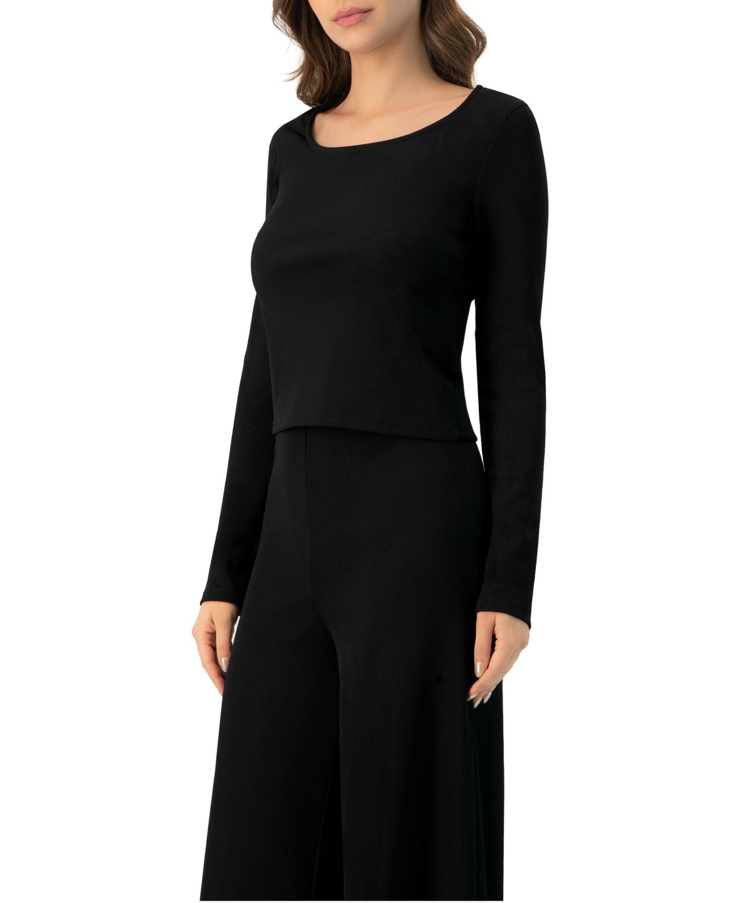 Women's Ribbed Long Sleeve Crop Top