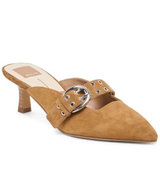 Women's Cyrah Buckled Kitten Heel Mules