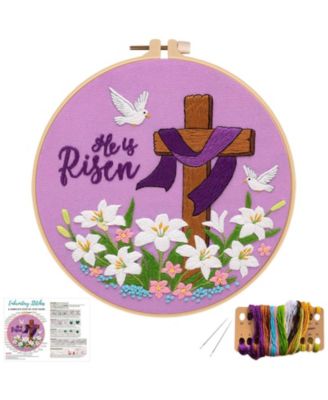 Gnuadz Flower Embroidery Kit Beginner Hoop Guide - Easter 31$