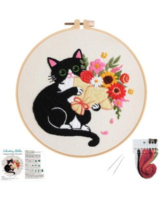Gnuadz Flower Embroidery Kit Beginner Hoop Guide - Kit-8