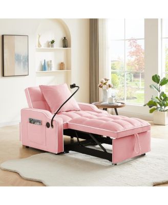 3-in-1 Convertible Sleeper Sofa Chair Bed with USB/Type-C