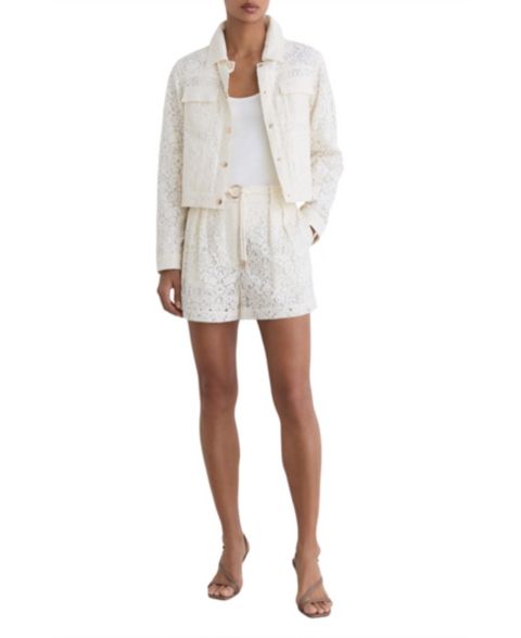 Женские куртки REISS Collared Lace Press-Stud Jacket