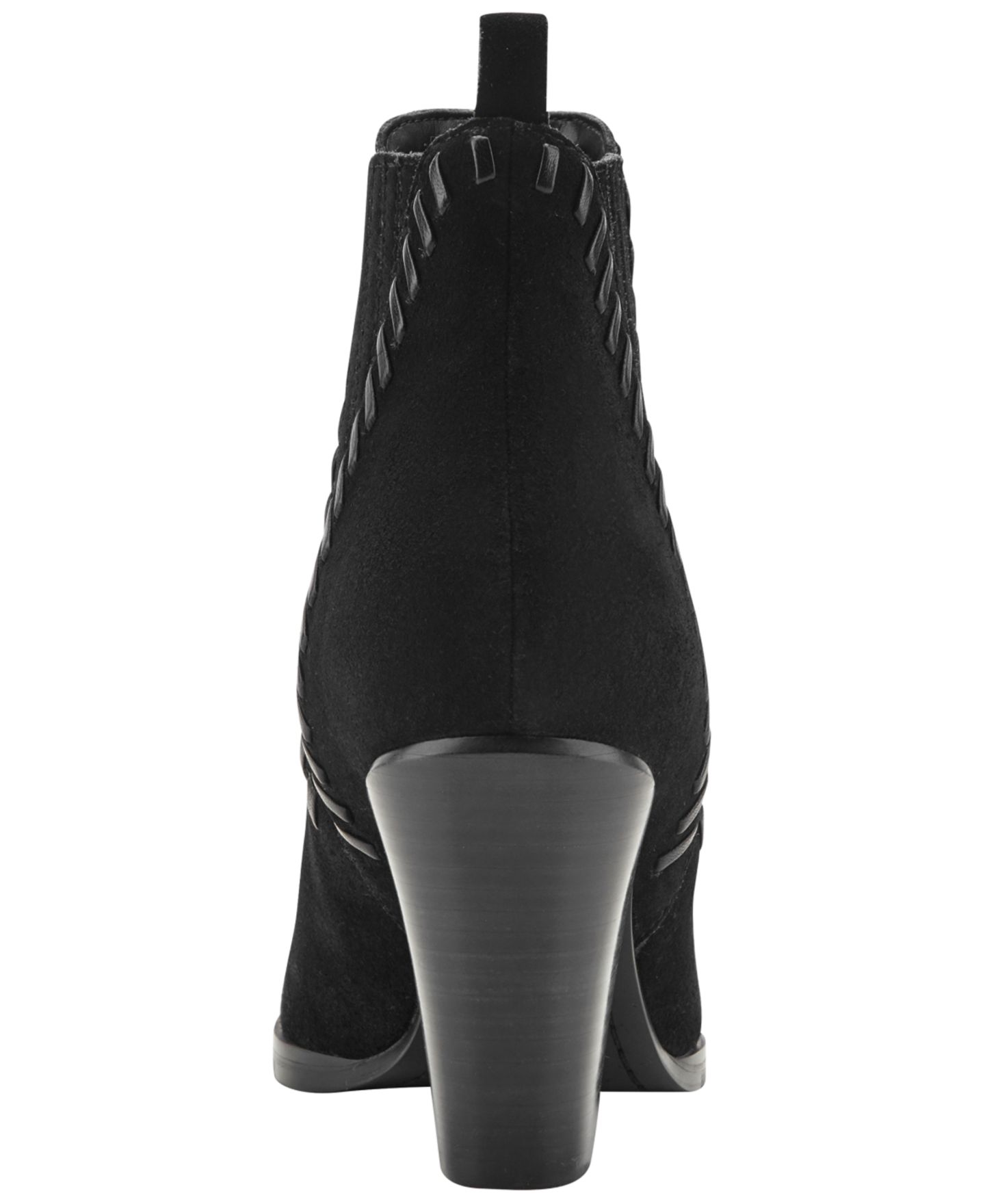 Женские ботинки Marc Fisher LTD Alvira Whipstitch Block Heel Booties, цвет: Чёрный замшевый — фото 3
