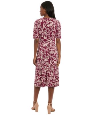 women's london times pleated fit & flare sweater dress London Times Women's Belted Fit and Flare Pleated Blouson Sleeve Midi Scuba  Crepe Dress Polished Chic Career, Navy Blazer at Amazon Women's Clothing  store