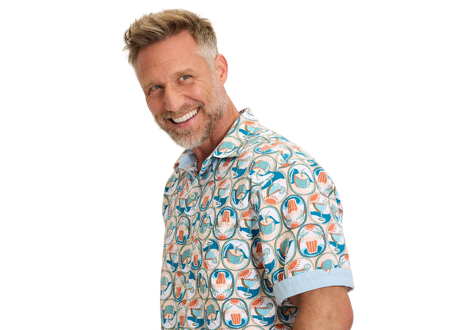 Men's Nova Wave Glass Half Full Printed Shirt