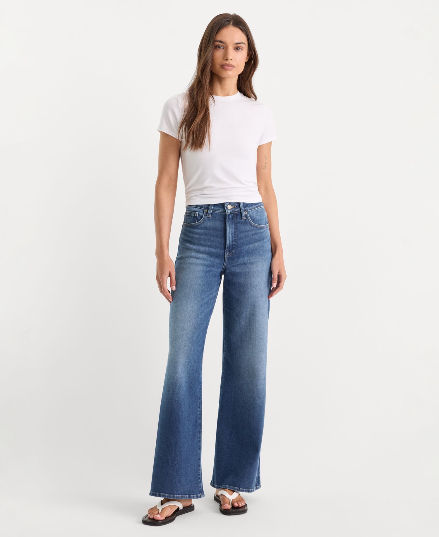 Women's Soft Tech Good Waist Palazzo Ankle Jeans