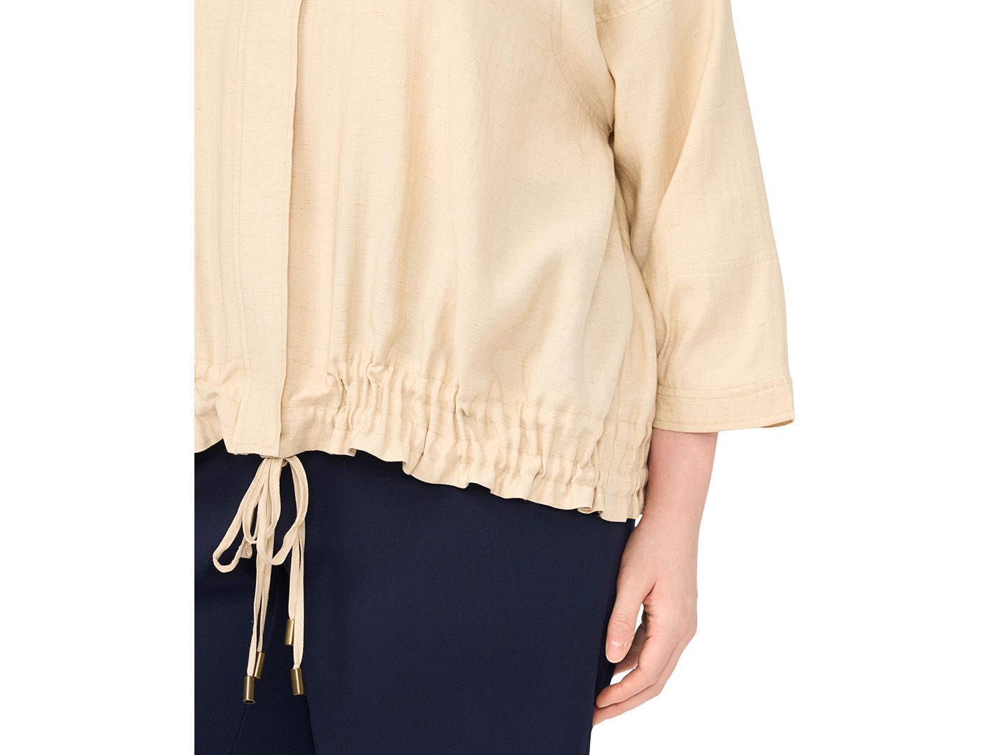 Женская куртка Vince Camuto Plus Size Crewneck Cinch Raglan, цвет: Берёзовый — фото 7