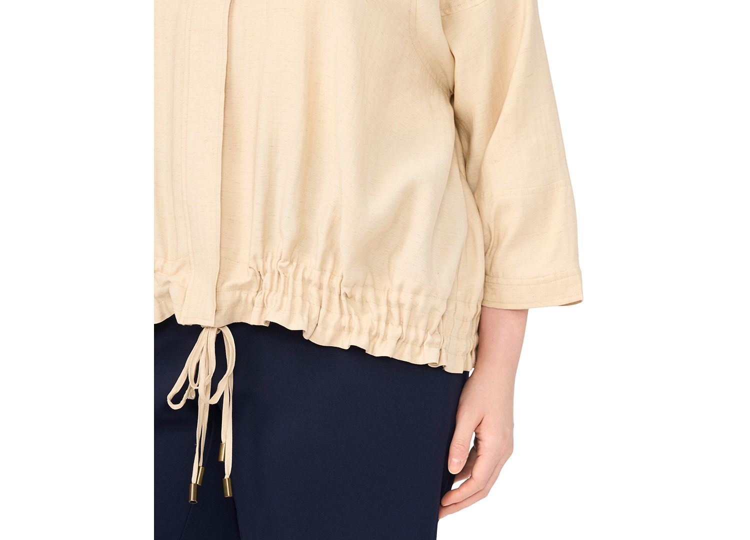 Plus Size Crewneck Cinch Raglan Jacket