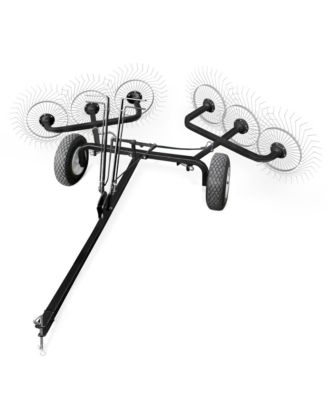 60inch Steel Tow Behind Acreage Rake Lawn Sweeper with Pin Style Hitch