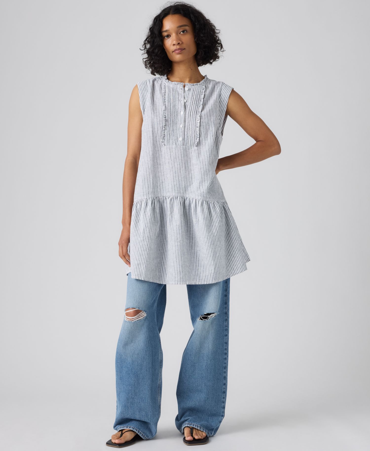 Premium Women's Linen-Blend Solara Sleeveless Dress