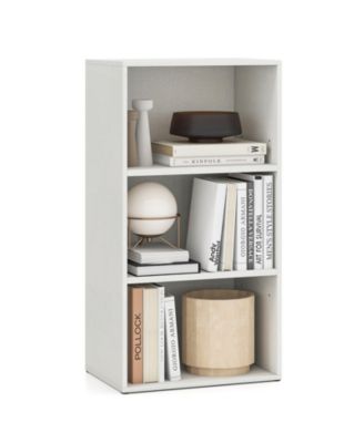 3-Tier Cube Bookcase Modern Open Bookshelf with Adjustable Shelves