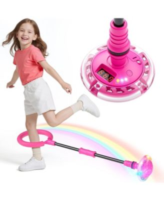 Skip Ball Toy for Girls Ages 6-10,Girl Birthday Gifts,3 Fun Modes,Flashing Light-Up Wheel,LED Digital Counter,Replaceable Battery