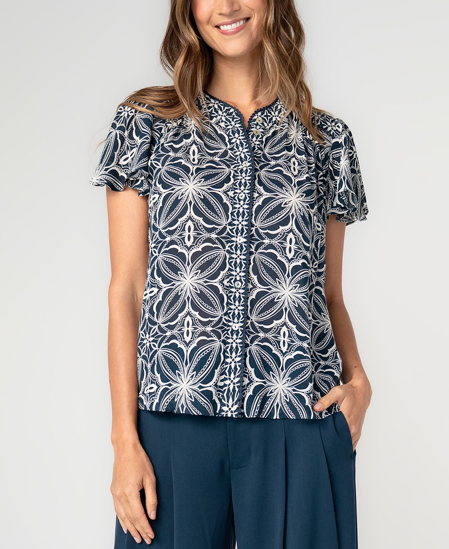 Petite Crewneck Blouse