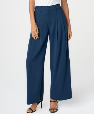 Petite High-Rise Pleated Wide-Leg Trousers
