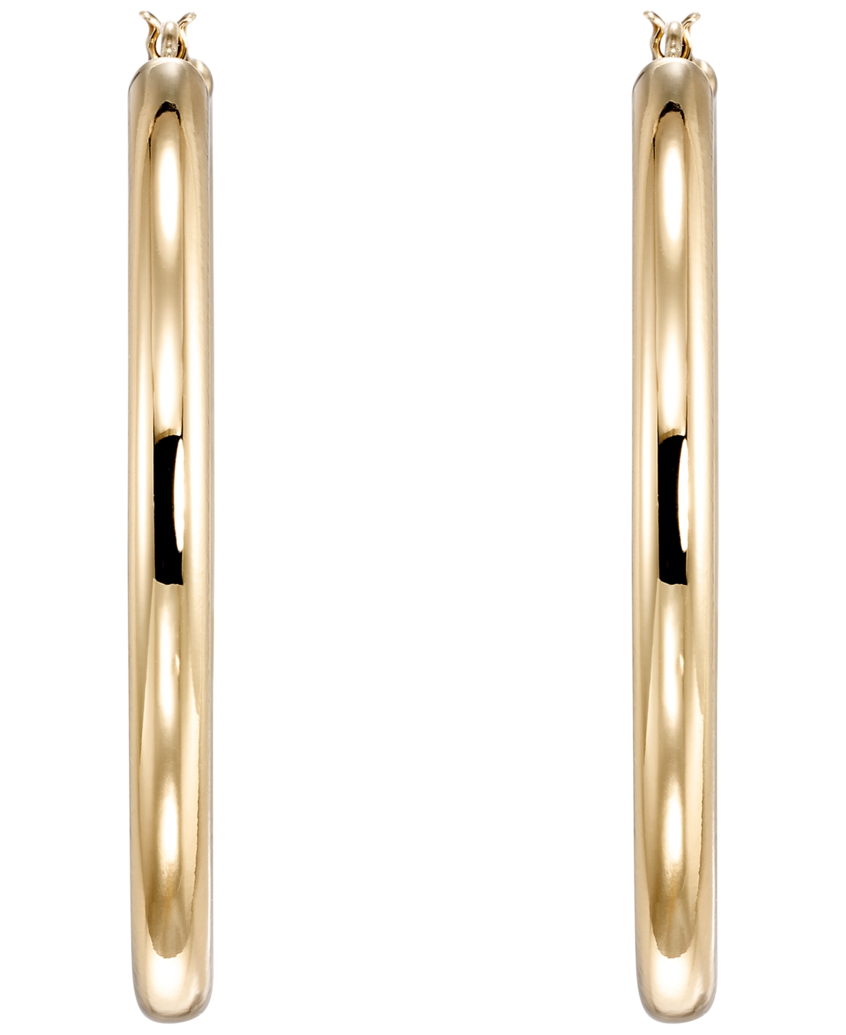 Italian Gold Round Tube Earrings in 10k Yellow Gold