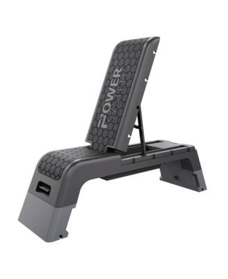 Aerobic Deck, Adjustable Fitness Deck Bench With Adjustable Deck and Resistance Band Clips