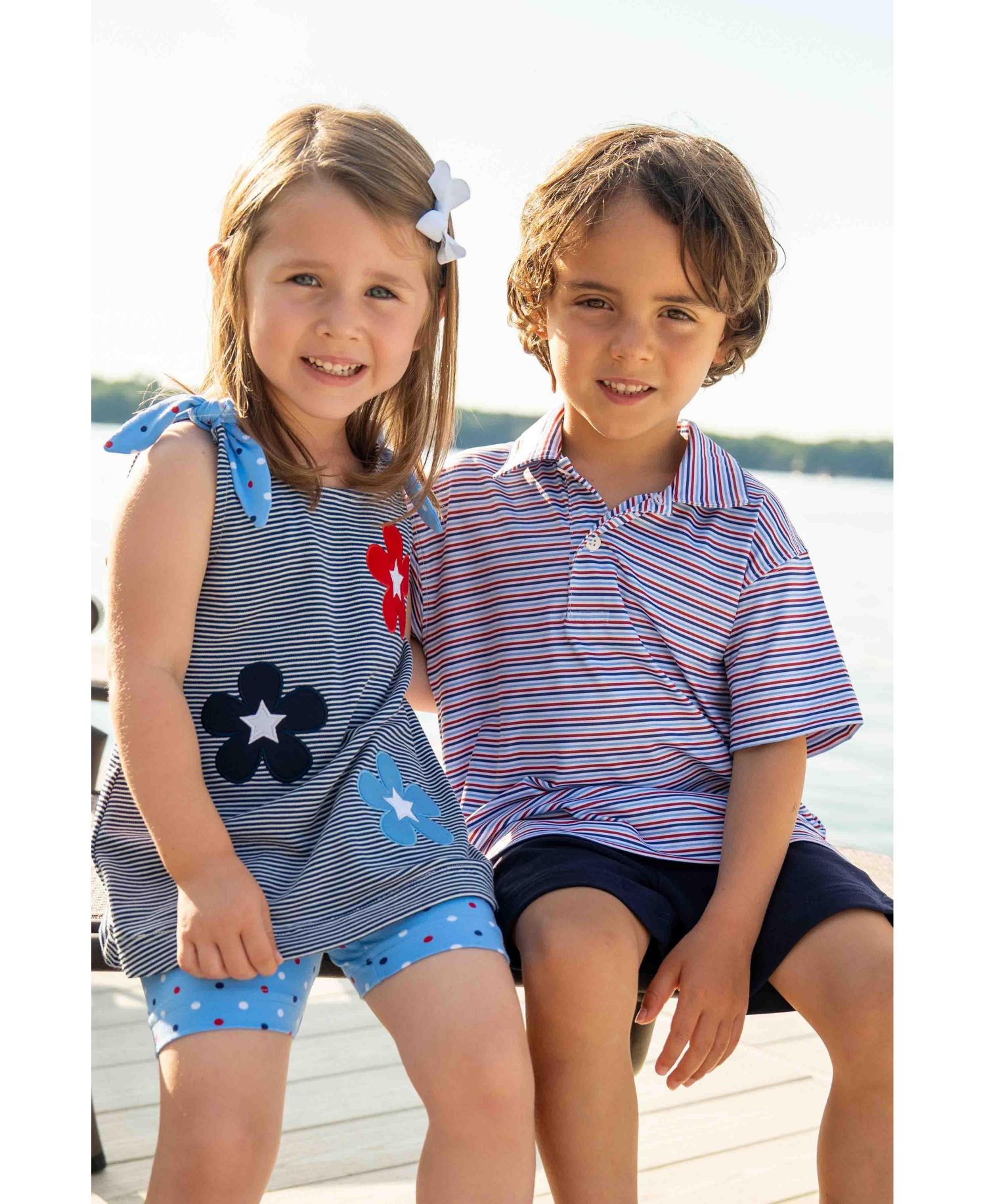 Little Boys Stripe Print Performance Knit Polo