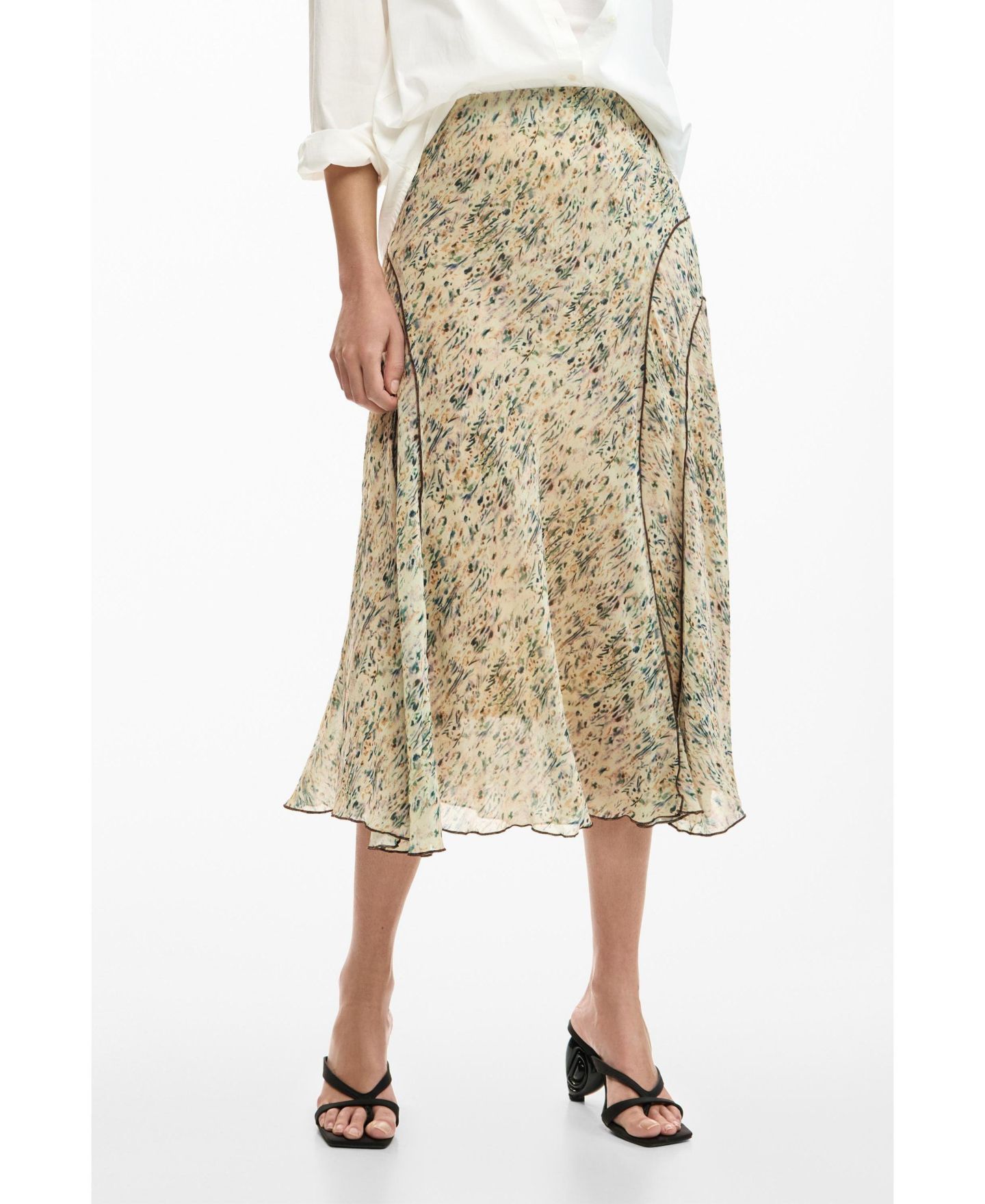 Женская юбка Desigual Wild midi, цвет: Средний бежевый — фото 2