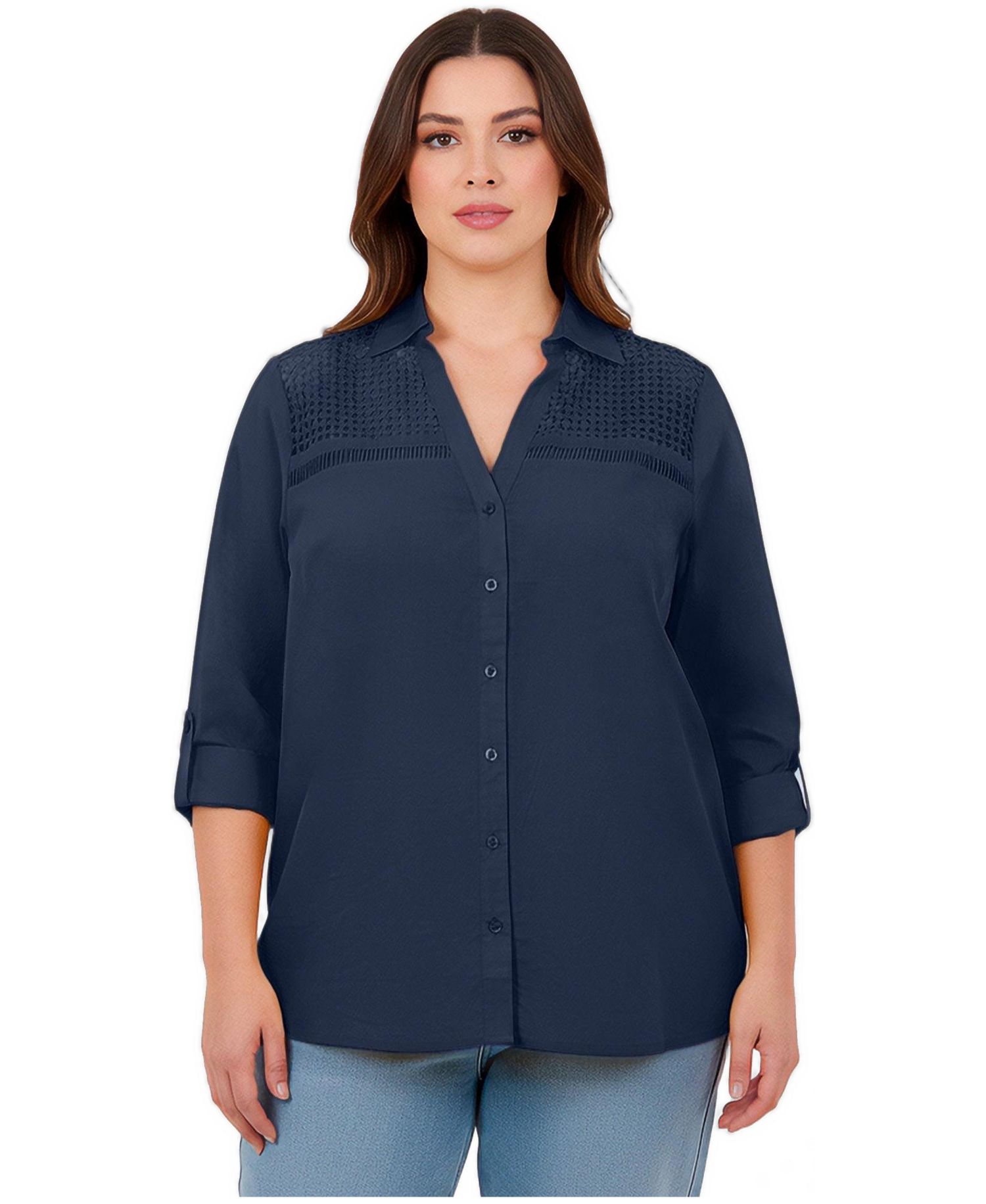 Women's Long Sleeve Lace Detail Shirt