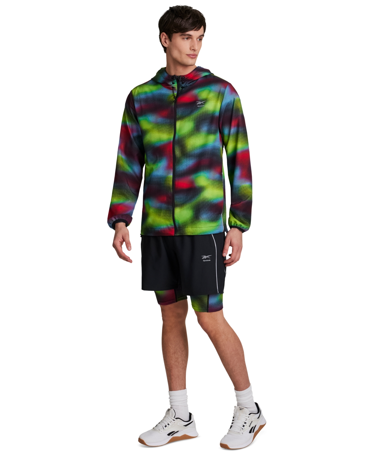 Reebok Men's Run Distort All Over Print Jacket
