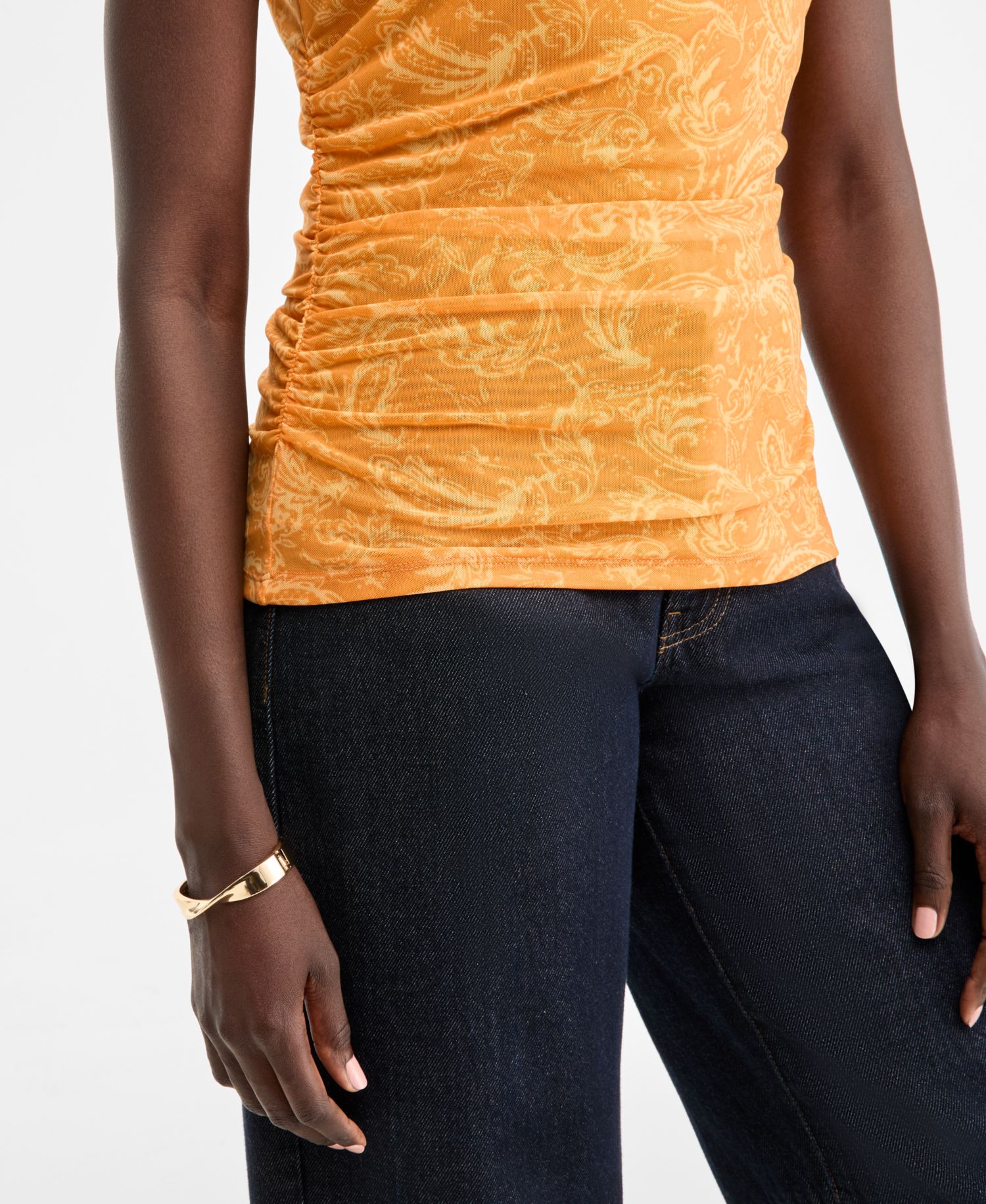 Women's Printed Mesh Sleeveless Top