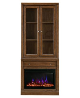 Amren 32" Wood Fireplace Base with Drawer and 2-Door Hutch