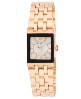 Women’s Quartz Rectangle Rose Gold Stainless Steel Watch 22mm