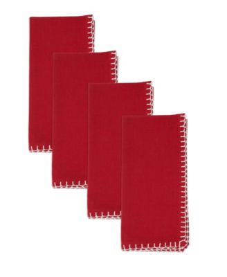 Whip Stitched Cotton Napkins, Set of 4