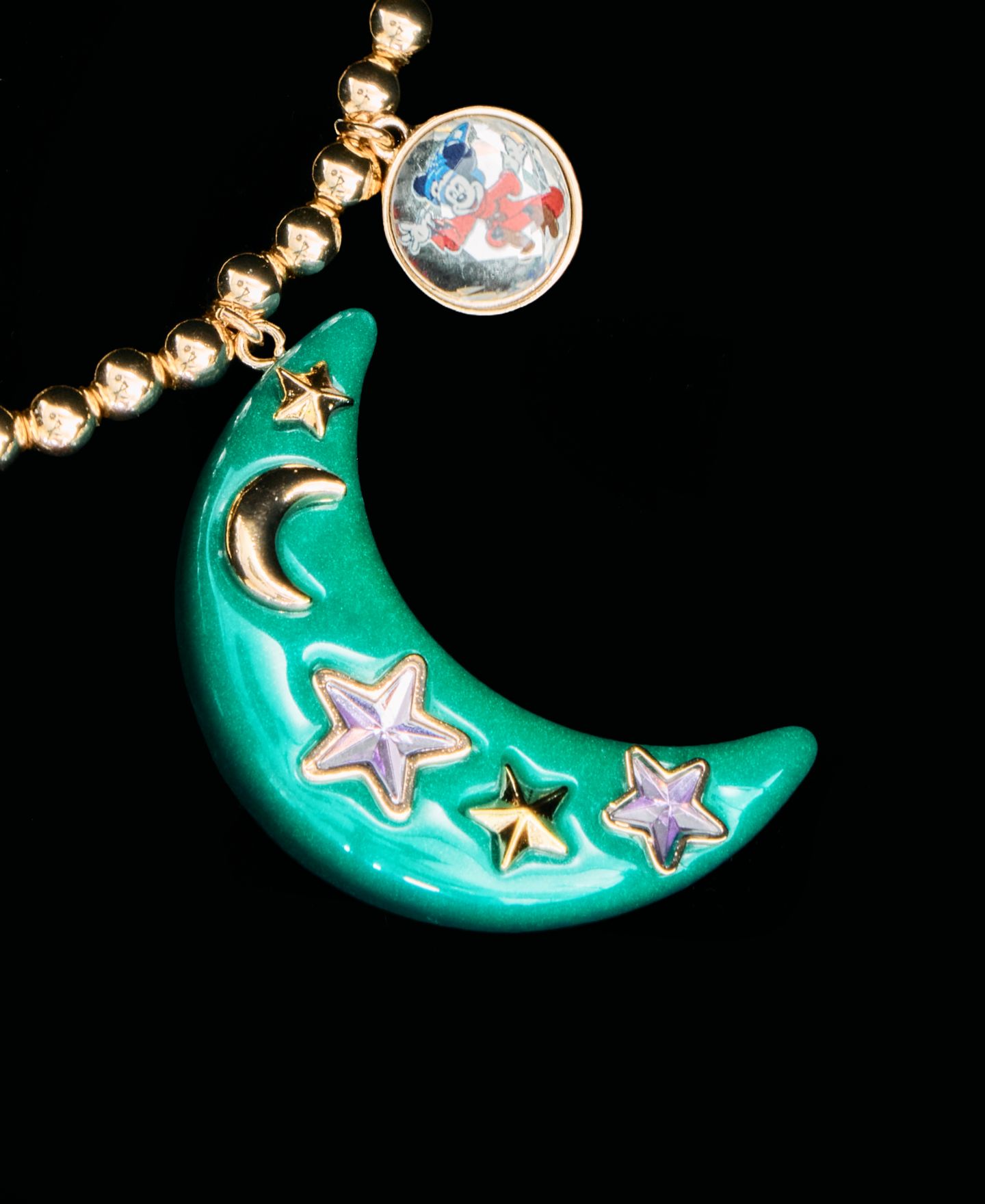 Детские игрушки Super Smalls Disney Macy's Sorcerer's Apprentice Mickey Glow-in-the-Dark Moon Pendant Necklace, Ages 3+, Created for Macy's — фото 2