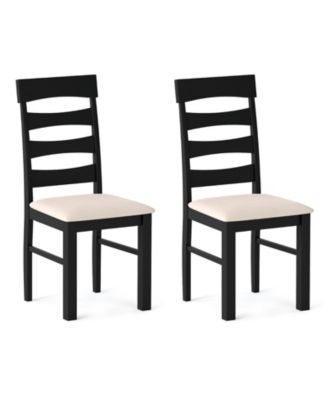 Set of 2 High Back Dining Chairs with Comfortable Padded Seat