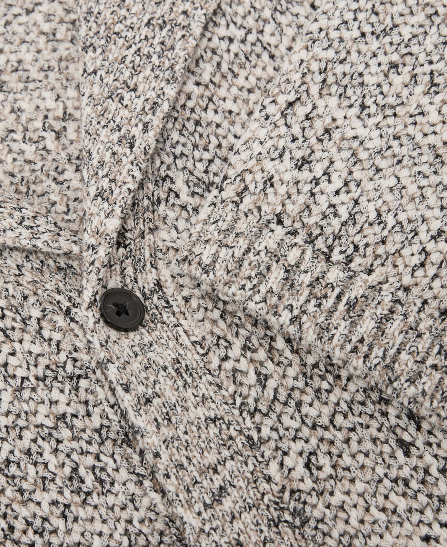 Мужская рубашка REISS Addis Button Through Speckled Cuban, цвет: Натуральный — фото 3
