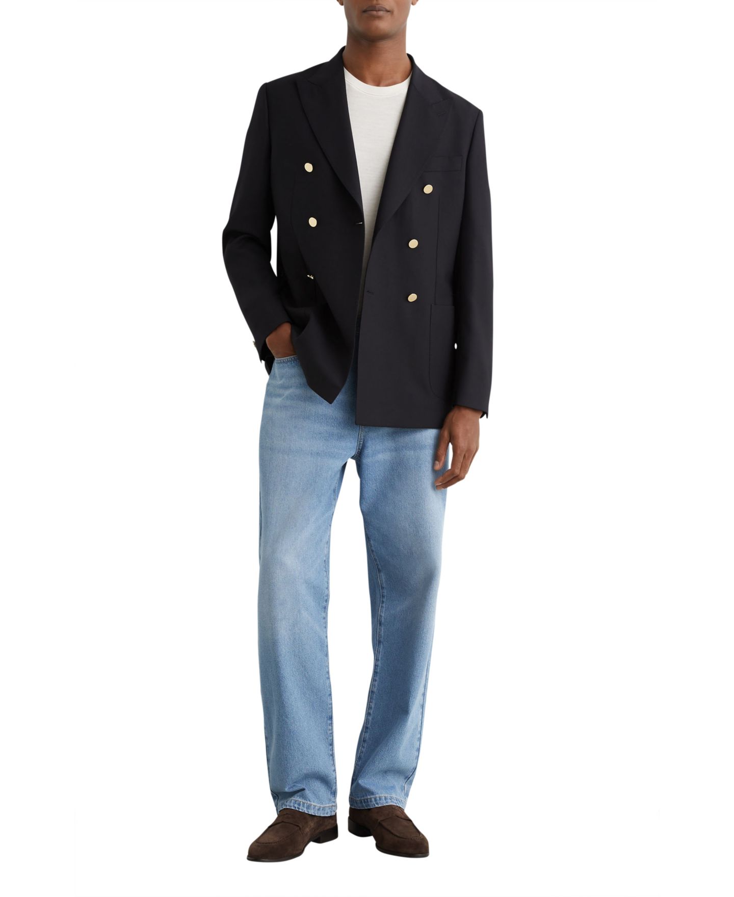 Мужской пиджак REISS Captain Peak Hopsack Blazer, цвет: Тёмно-синий — фото 2