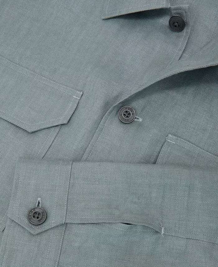 Men's Polasio Herringbone Stripe Overshirt - thumbnail 3