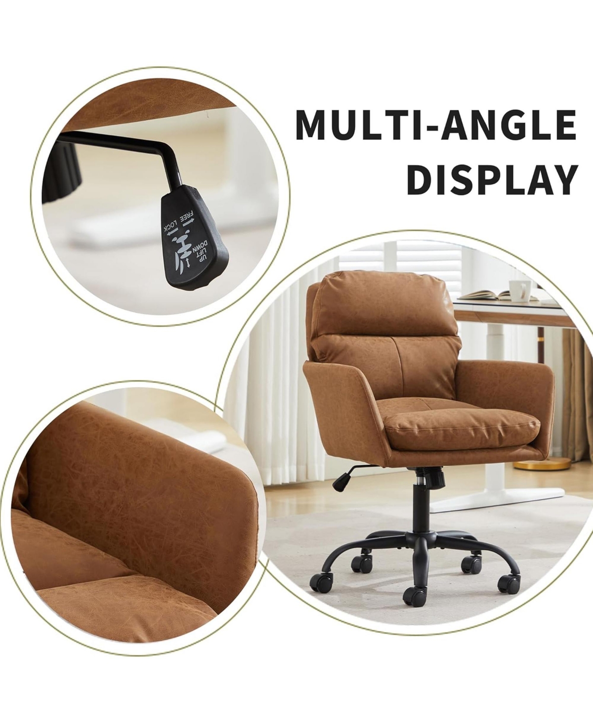 Rainsken Pu Leather Office Desk Chair