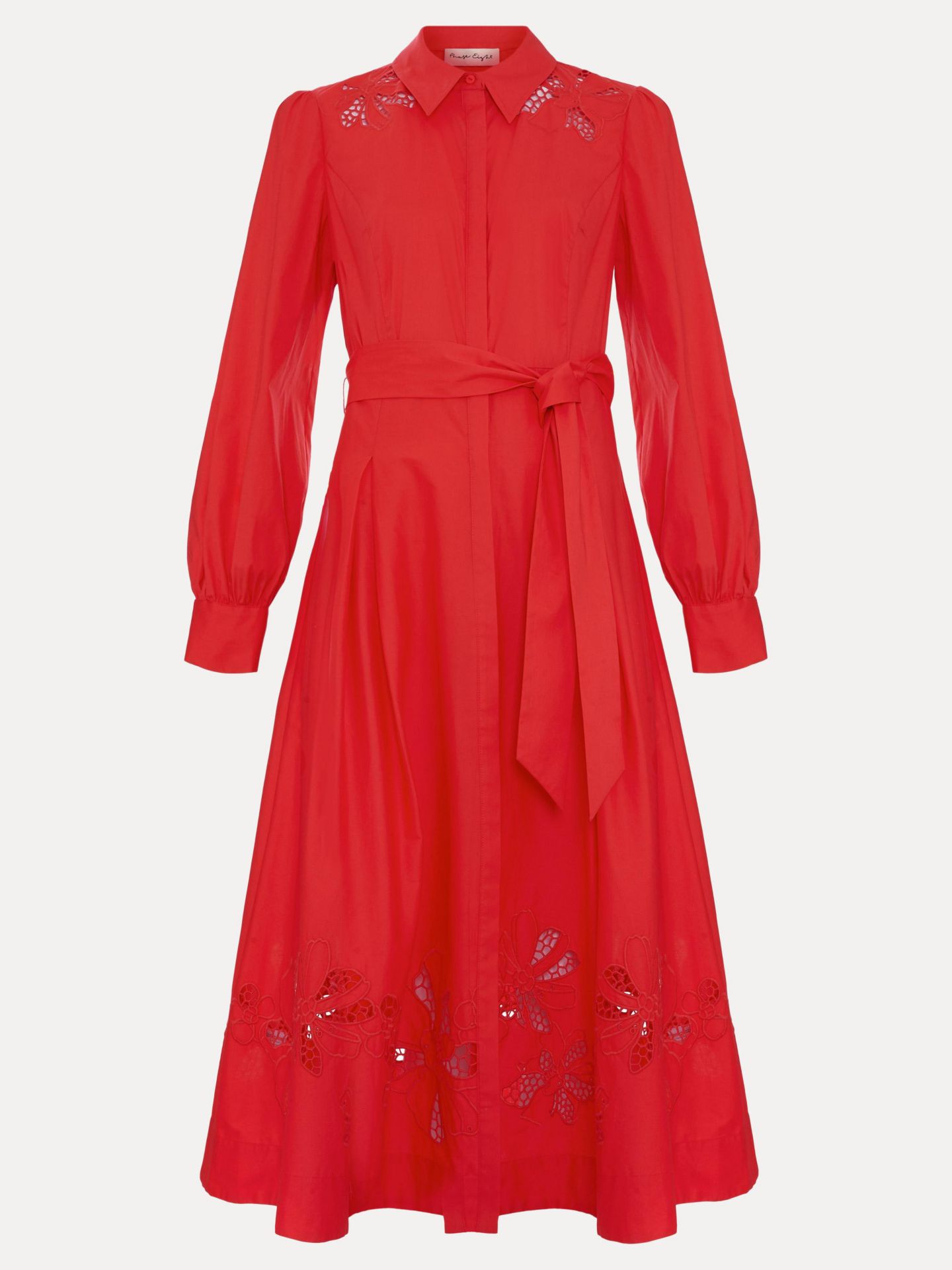 Женское платье Phase Eight Kim Cutwork Hem Midi, цвет: Красный — фото 6