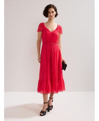 Women's Jen Gathered V-Neck Midi Dress
