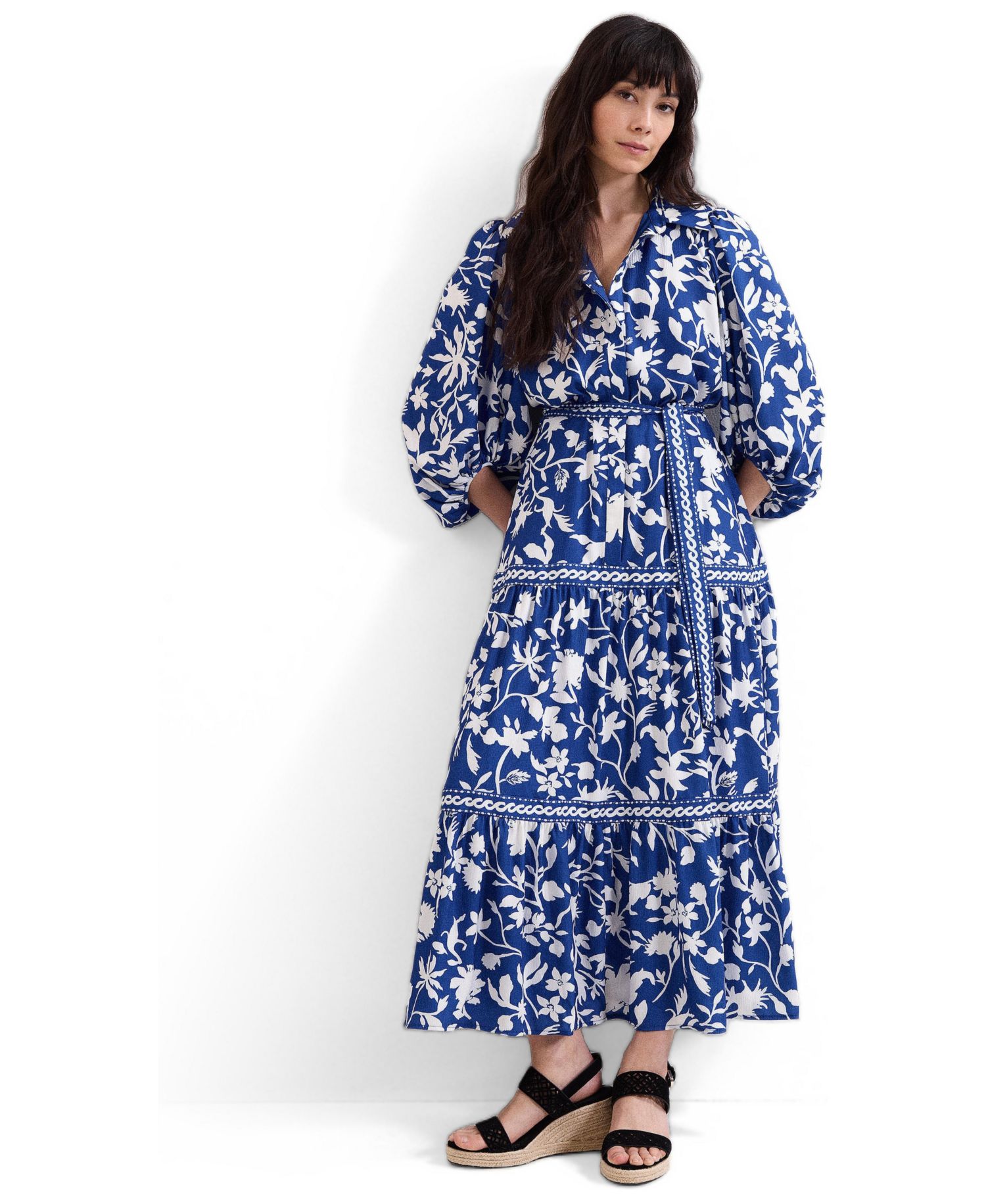 Women's Floral Print Shirt Dress