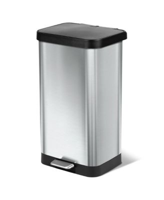 Step Trash Can, Soft Close Lid Bin with Odor Protection, 20 Gal, Stainless