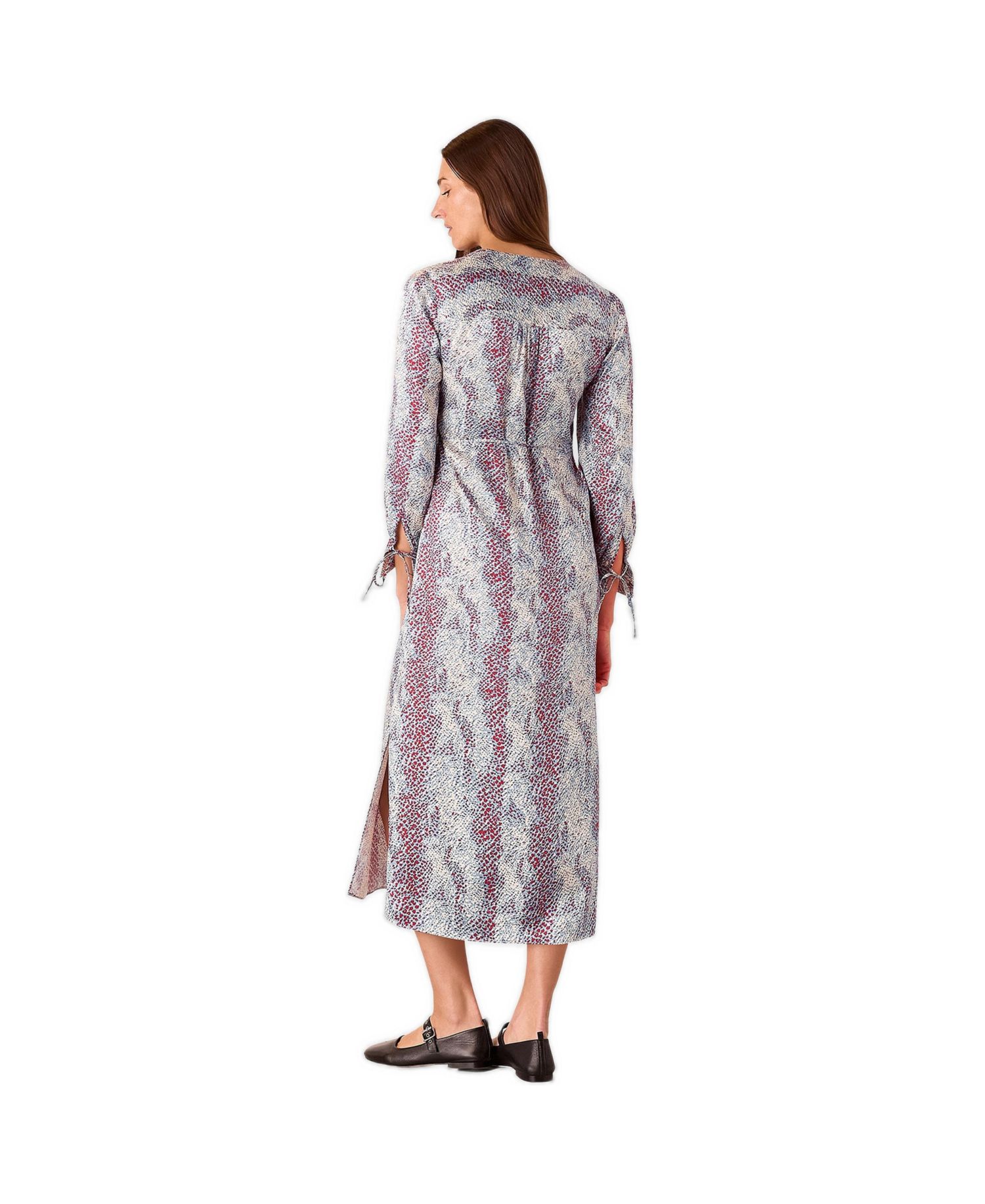 Women's Mottled Snake Print Midi Dress