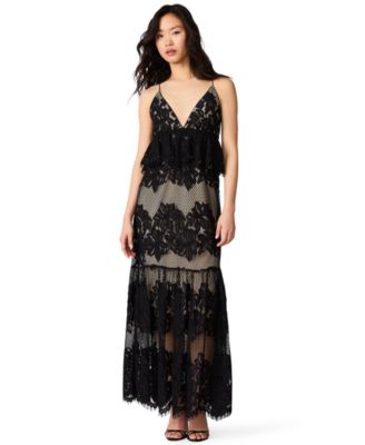 V-Neck Peplum Lace Dress