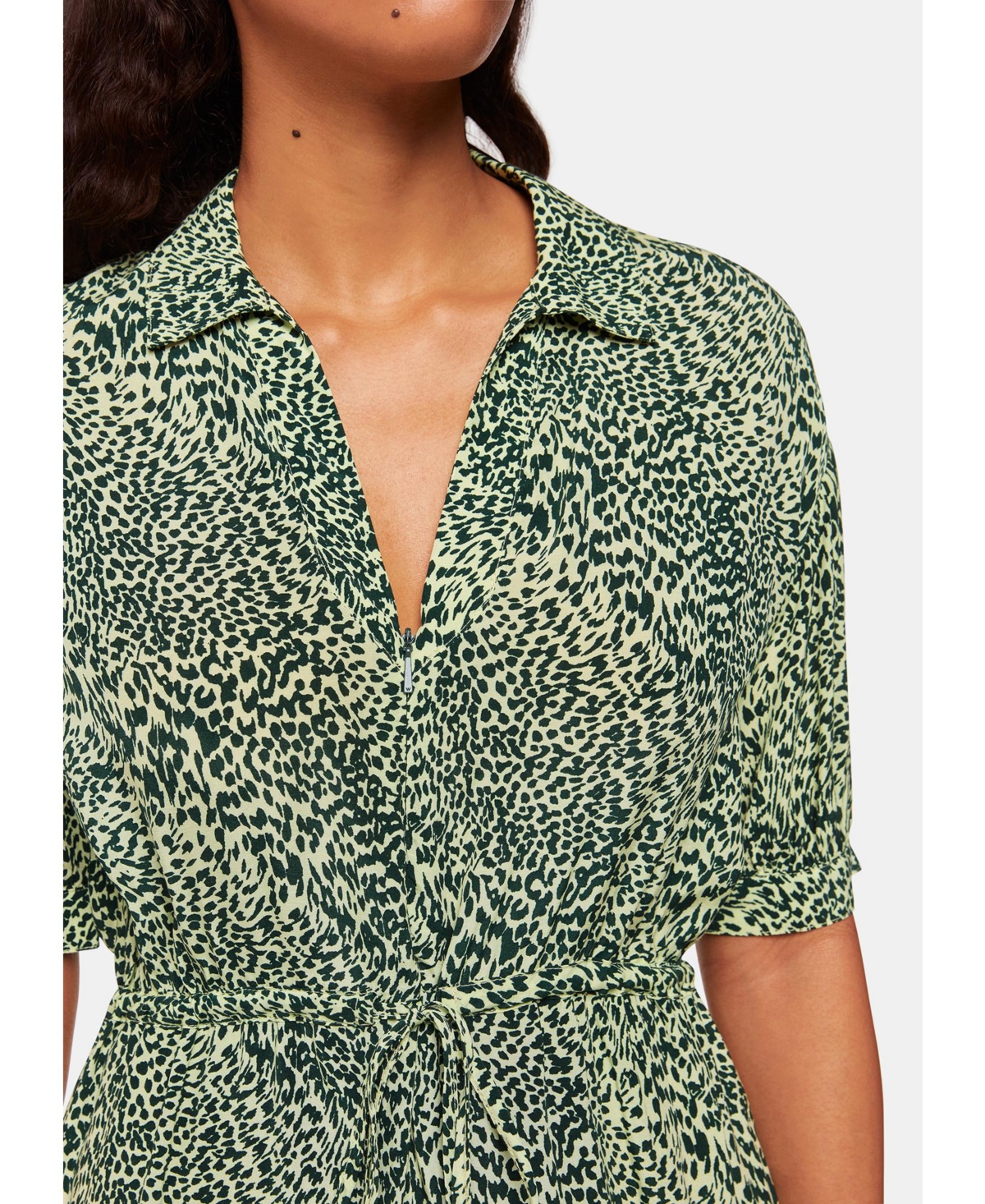 Whistles Women's Diagonal Leopard Print Midi Dress