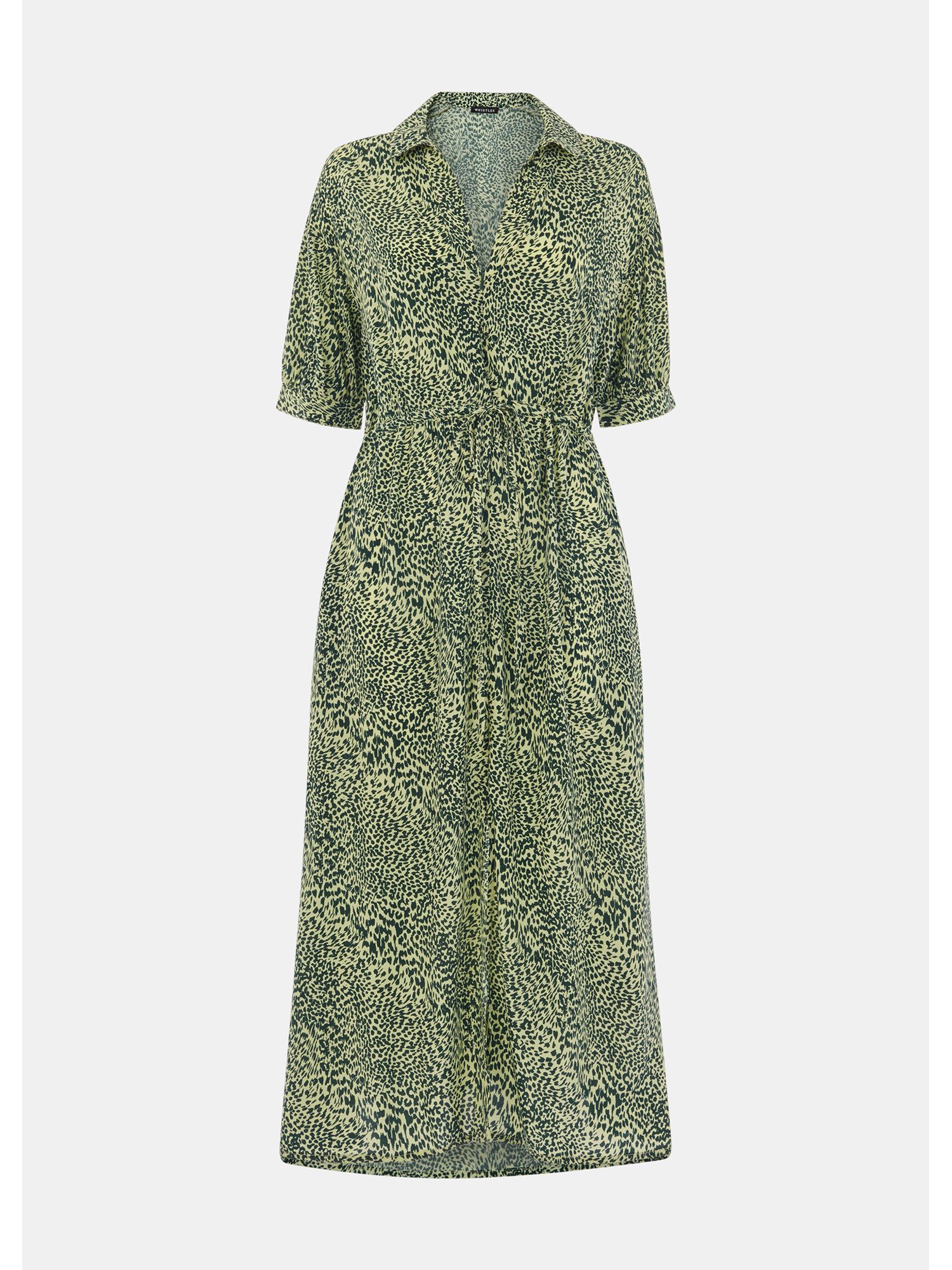 Women's Diagonal Leopard Print Midi Dress