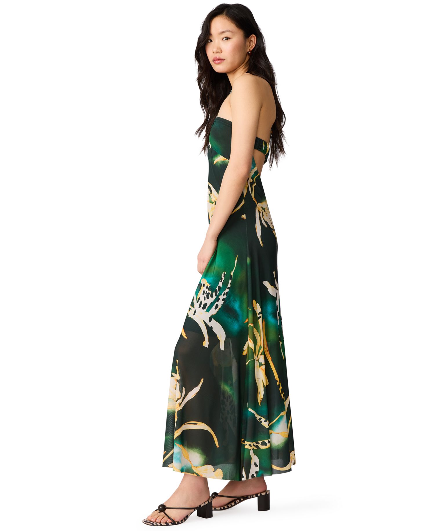 Halter Tropical Print Strada Dress