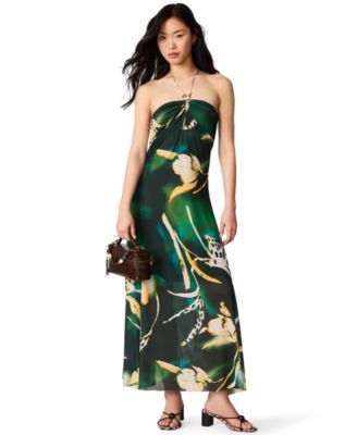 Halter Tropical Print Strada Dress